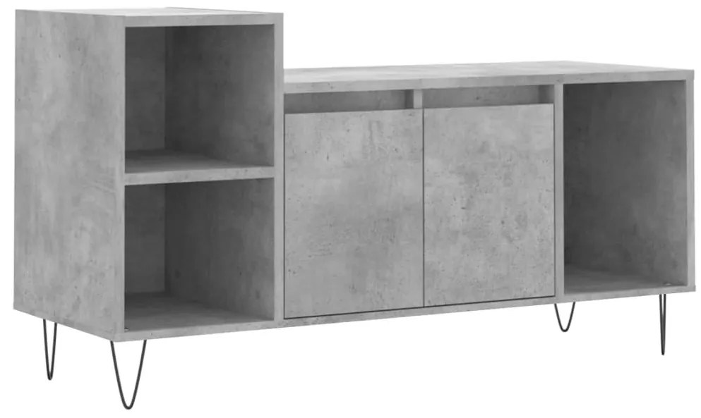 831320 vidaXL ТВ шкаф, бетонно сиво, 100x35x55 см, инженерно дърво
