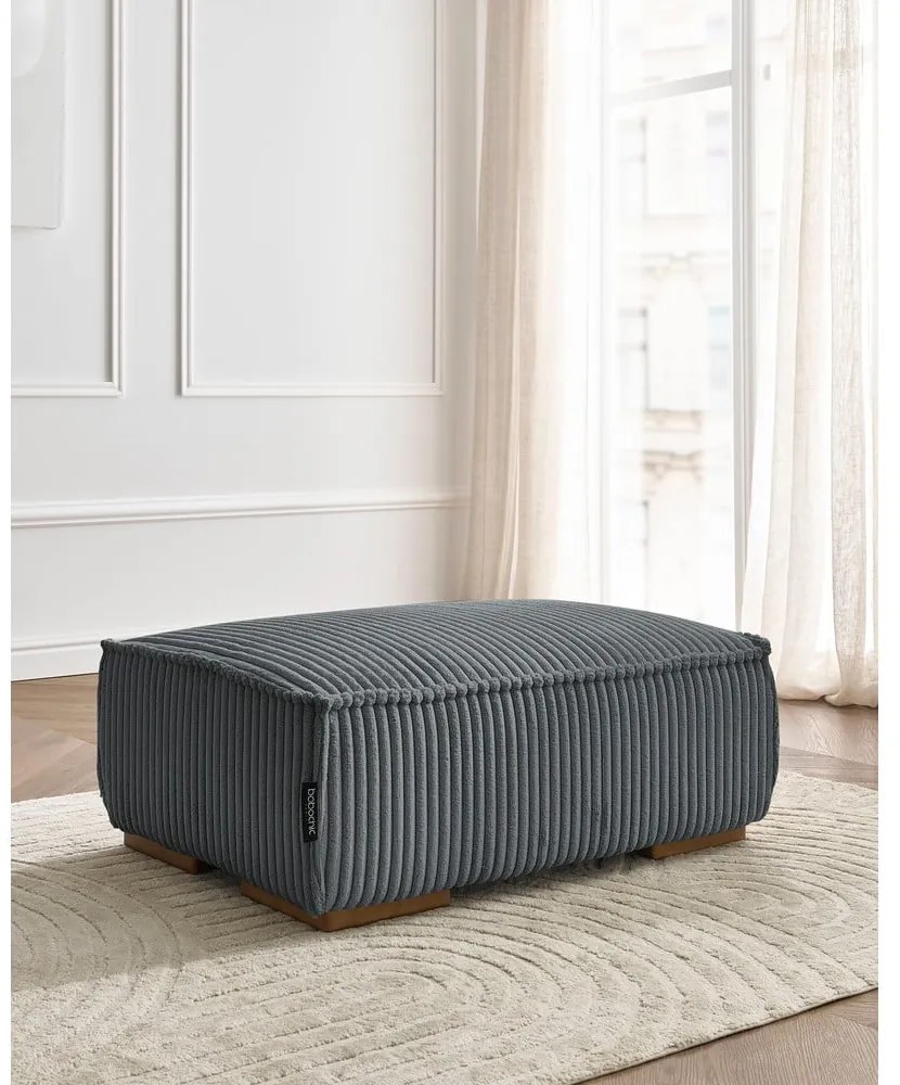 Тъмносива табуретка от рипсено кадифе Chelsea – Bobochic Paris