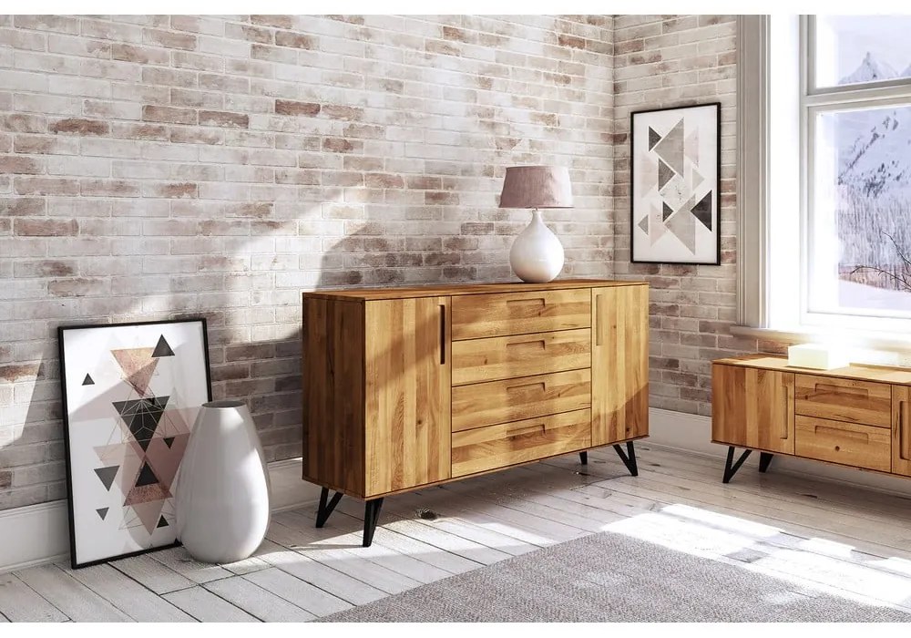 Висок скрин от дъб 182x100 cm Golo - The Beds