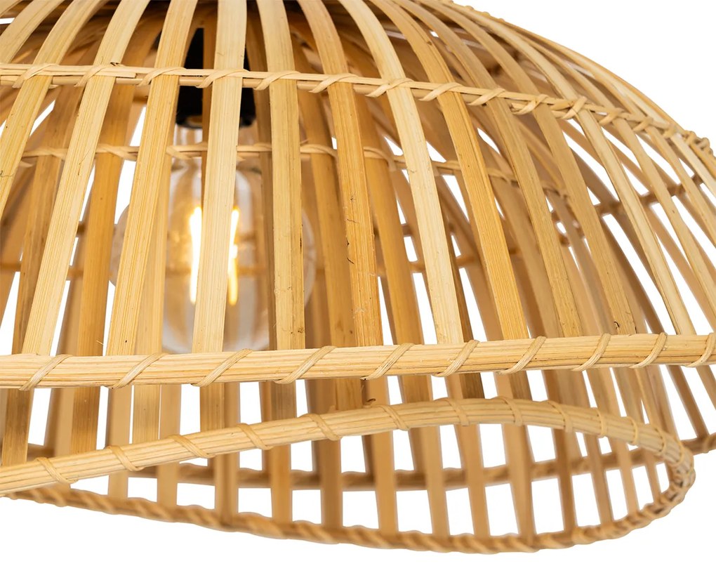 Ориенталски висящ аплик черен с естествен бамбук 62 см - Pua