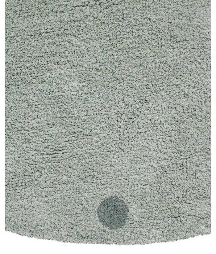 Светлозелен ръчно изработен памучен детски килим подходящ за пране ø140 cm Round Dot Blue Sage – Lorena Canals