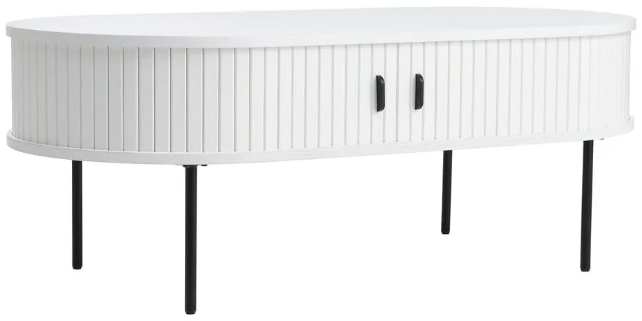 Бяла масичка за кафе от декор от дъб 60x120 cm Nola – Unique Furniture