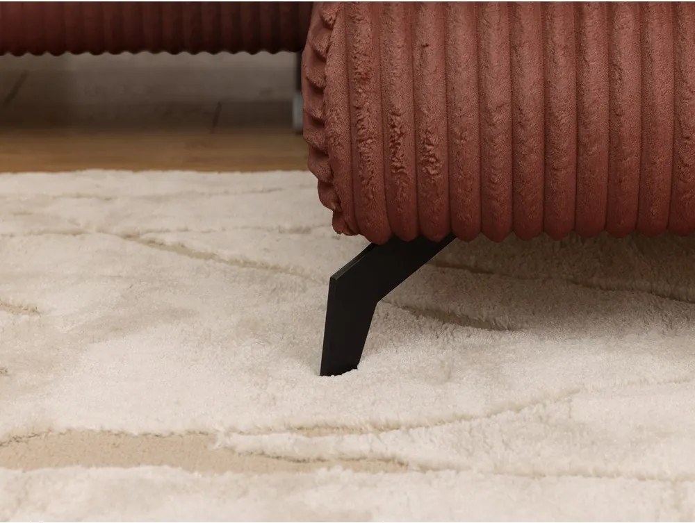 Теракотен ъглов диван от рипсено кадифе (десен ъгъл L форма) Marbeya – Ropez