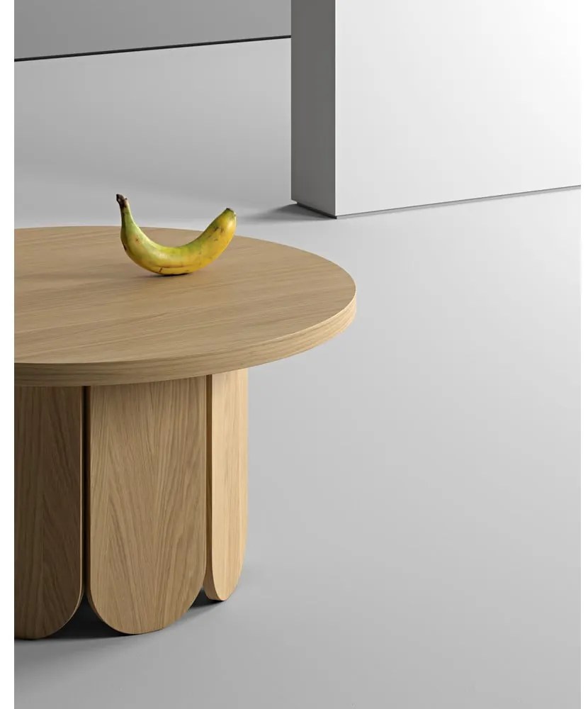 Кръгла маса за кафе от дъб в естествен цвят 78x78 cm Soft - Woodman