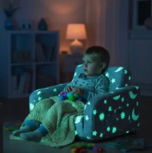 Детски стол за облягане, светещ в тъмното