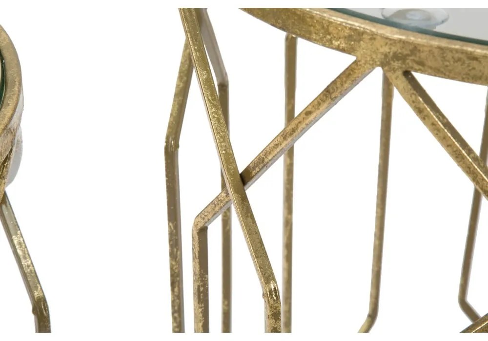 Кръгли странични маси със стъклен плот в комплект от 2 броя ø 42 cm Tunisi - Mauro Ferretti