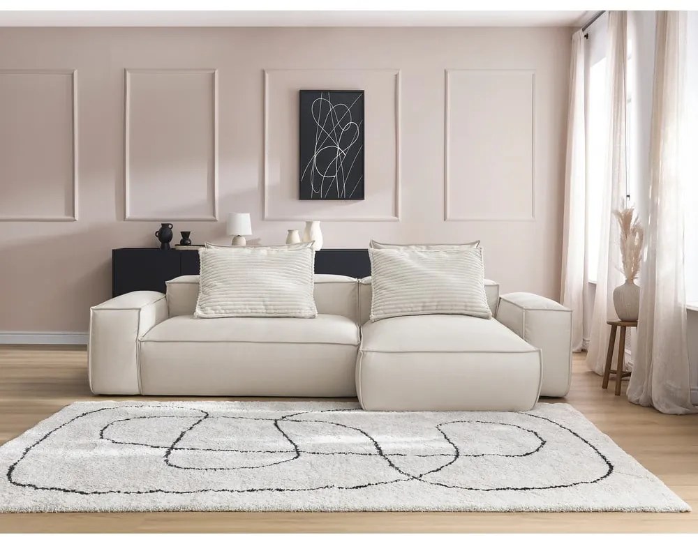 Бежов ъглов диван от изкуствена кожа (променлив) Boheme – Bobochic Paris