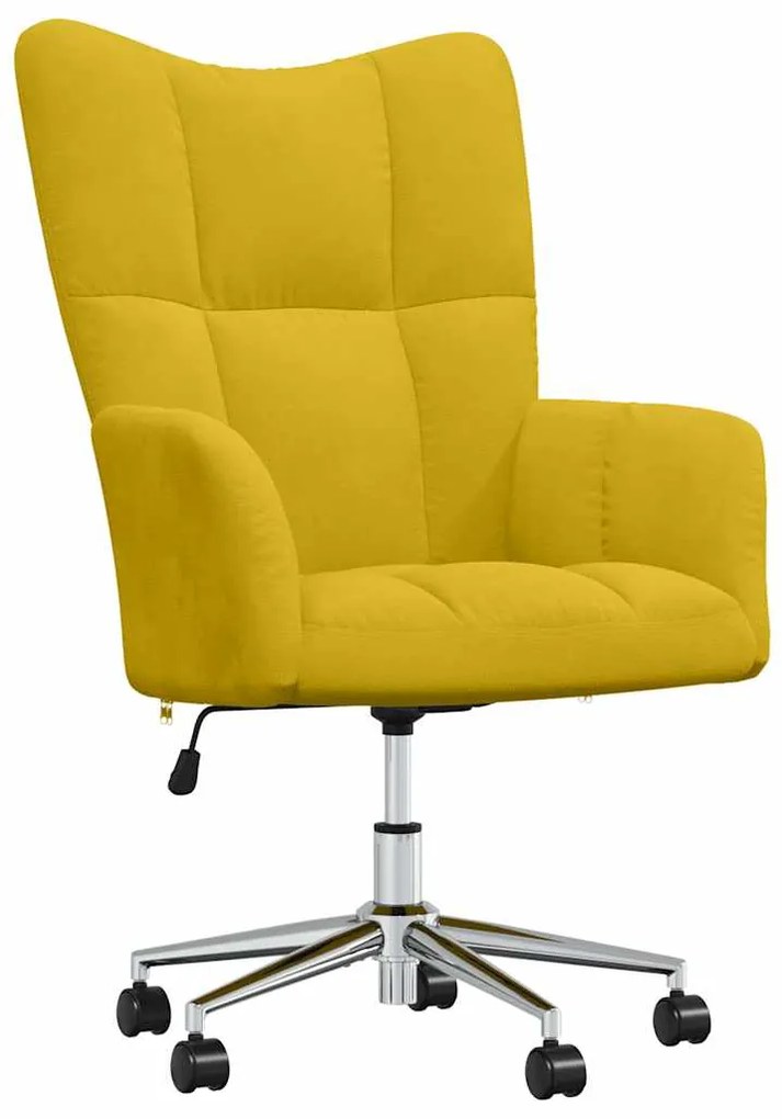 328168 vidaXL Релаксиращ стол, горчица жълто, кадифе