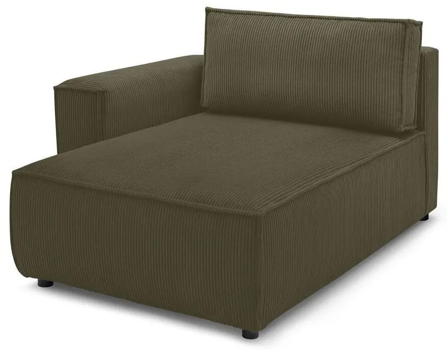 Светлозелен модул за диван от велур, ляв ъгъл Nihad modular - Bobochic Paris