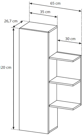 Холна секция Oak-White Natural