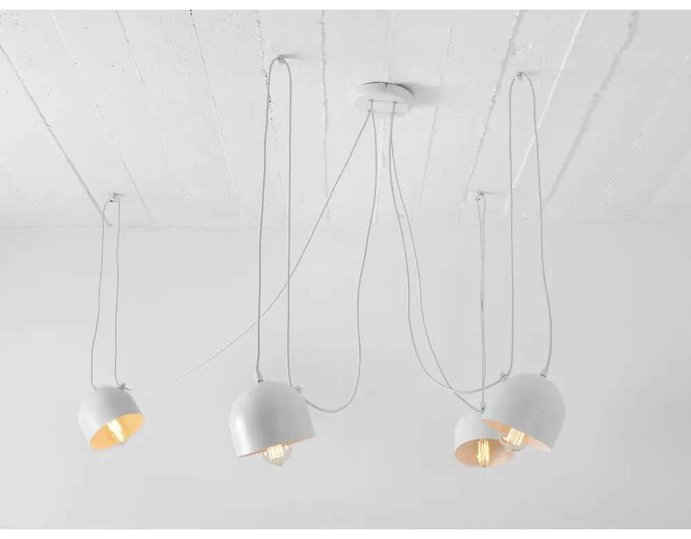 Бяла висяща лампа за 4 крушки Popo - CustomForm