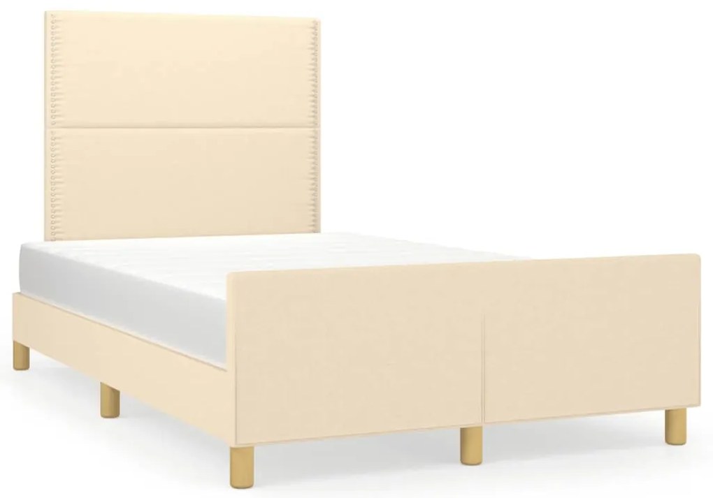 3270511 vidaXL Рамка за легло без матрак, кремави, 120x190 см, плат