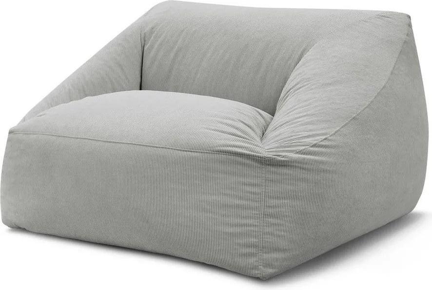 Светлосив пуф от рипсено кадифе Lilibet – Bobochic Paris