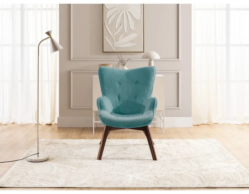 Тюркоазено кресло от рипсено кадифе Niko – Ropez