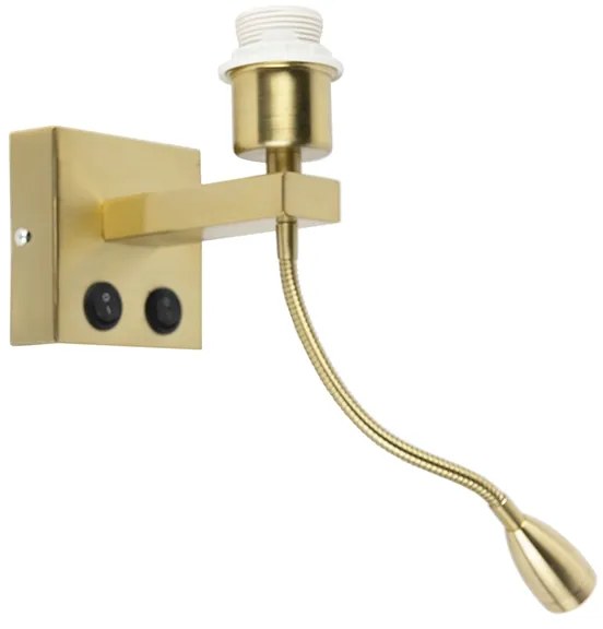 Модерна стенна лампа месинг с гъвкава ръка - Brescia Combi