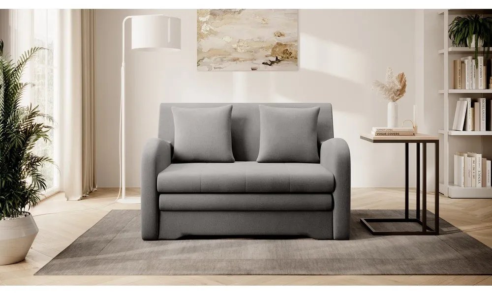 Сив кадифен сгъваем диван 130 cm Ario – ELTAP