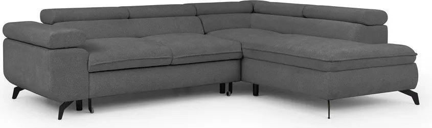 Сив шенилов ъглов диван (десен ъгъл L форма) Marbeya – Ropez