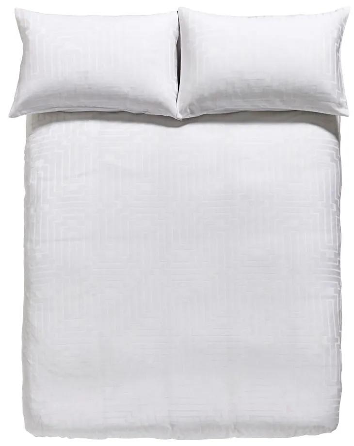 Бяло памучно спално бельо от сатен за двойно легло 200x200 cm - Bianca