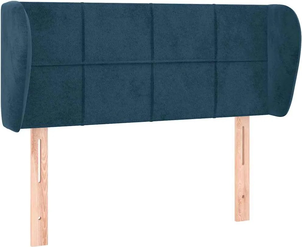 3117178 vidaXL Горна табла за легло с уши, тъмносиня, 83x23x78/88 см, кадифе