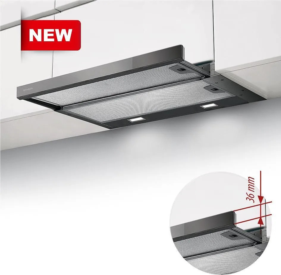 Faber FLEXA NG GLASS LUX Телескопичен аспиратор за вграждане