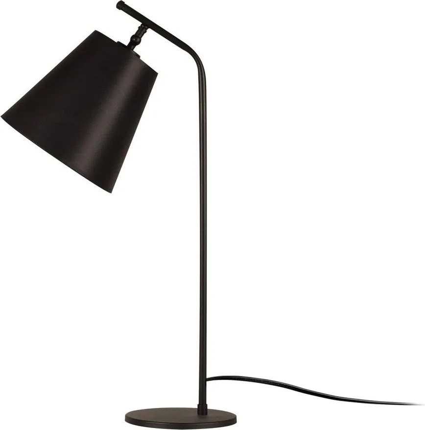 Черна настолна лампа с текстилен абажур (височина 67 cm) Salihini – Opviq lights