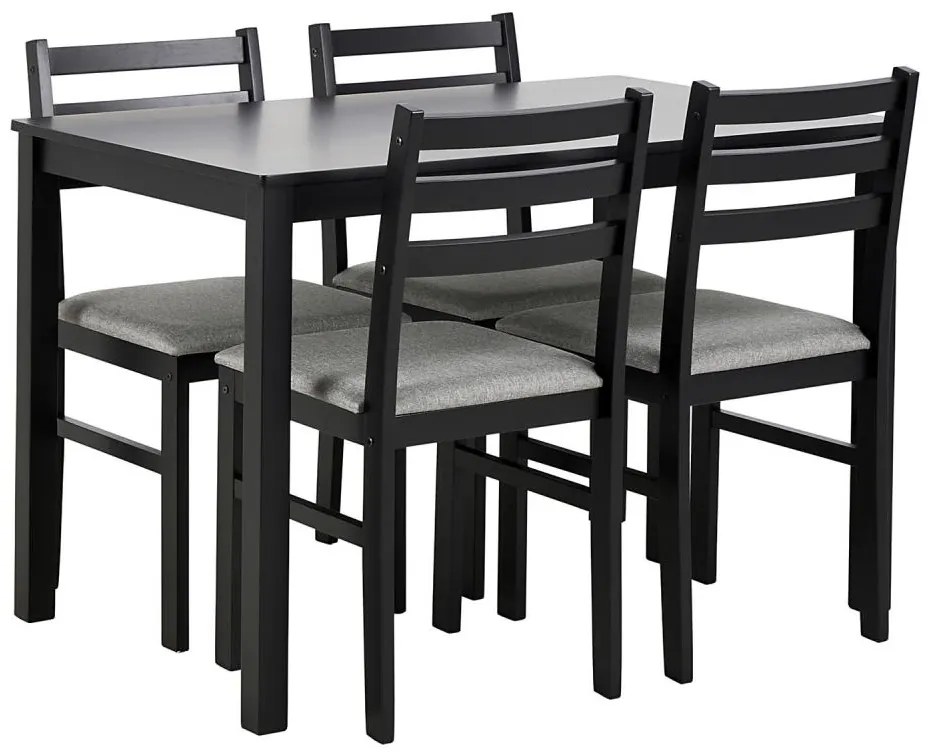 Комплект трапезна маса с 4 стола EMILY, черен