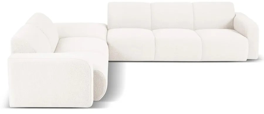 Бял ъглов диван от плат букле (ляв ъгъл) Molino - Micadoni Home