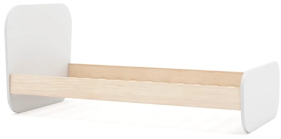 Бяло детско легло от декор от бор с включена подматрачна рамка 90x190 cm Esteban – Marckeric