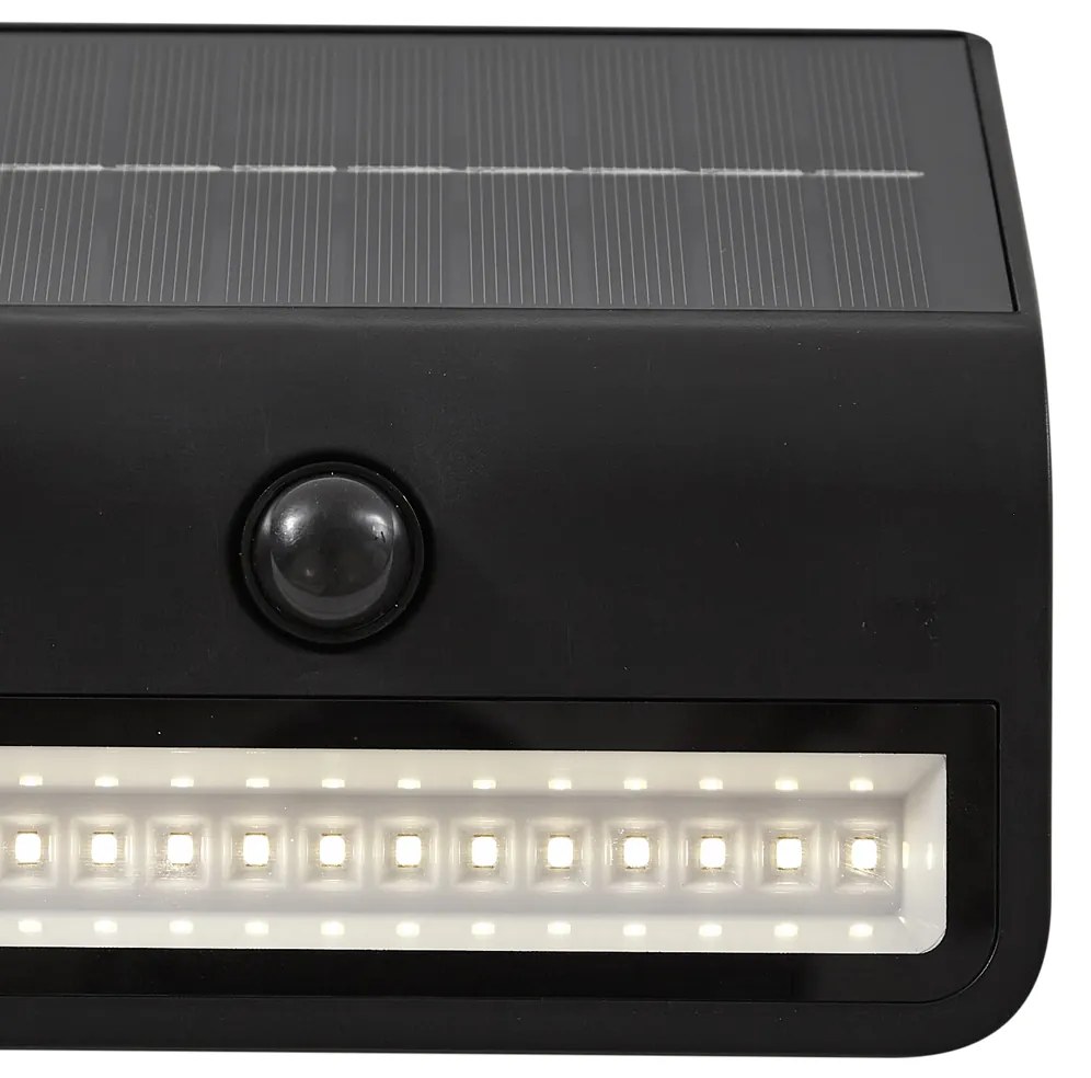 Външна стенна лампа черна с LED IP54 със соларен сензор за движение - Floody
