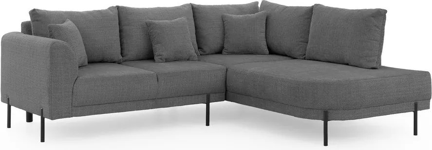 Тъмносив шенилов ъглов диван (десен ъгъл/L форма) Mauris – Ropez