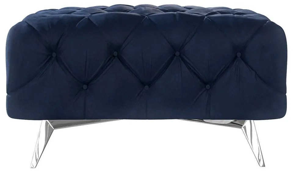 Тъмносиня кадифена табуретка Chelsea – Ropez