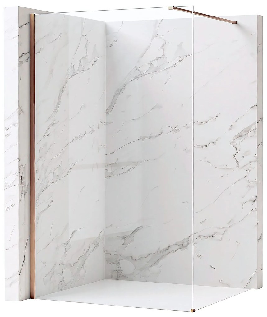 Параван за душ Rea Flexi Transparent / Brush Copper 70