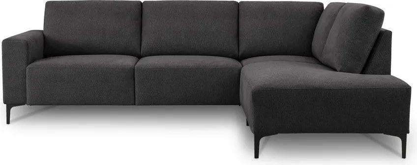 Антрацитен шенилов ъглов диван (десен ъгъл/L форма) Fabian – Scandic