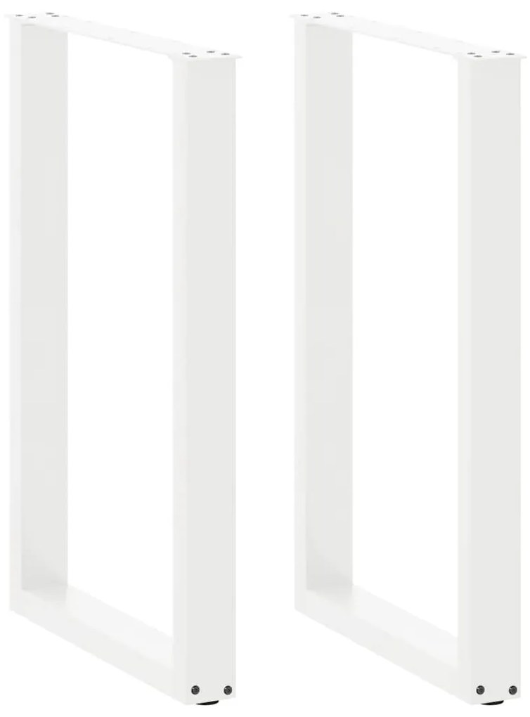 4013225 vidaXL Крака за бар маса, U-образни, 2 бр., бели, 60x(90-91) см, стомана