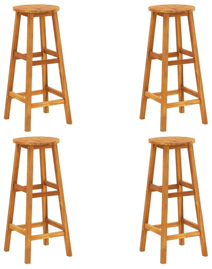 310285 vidaXL Бар табуретки, 4 бр, акациево дърво масив