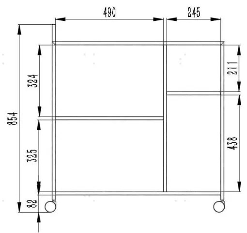 Маса за сервиране на колела 40x78 cm Newcastle - Actona