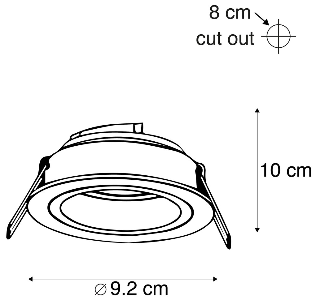 Интелигентен вграден прожектор бял кръгъл с накланяне, включващ Wifi GU10 - Chuck