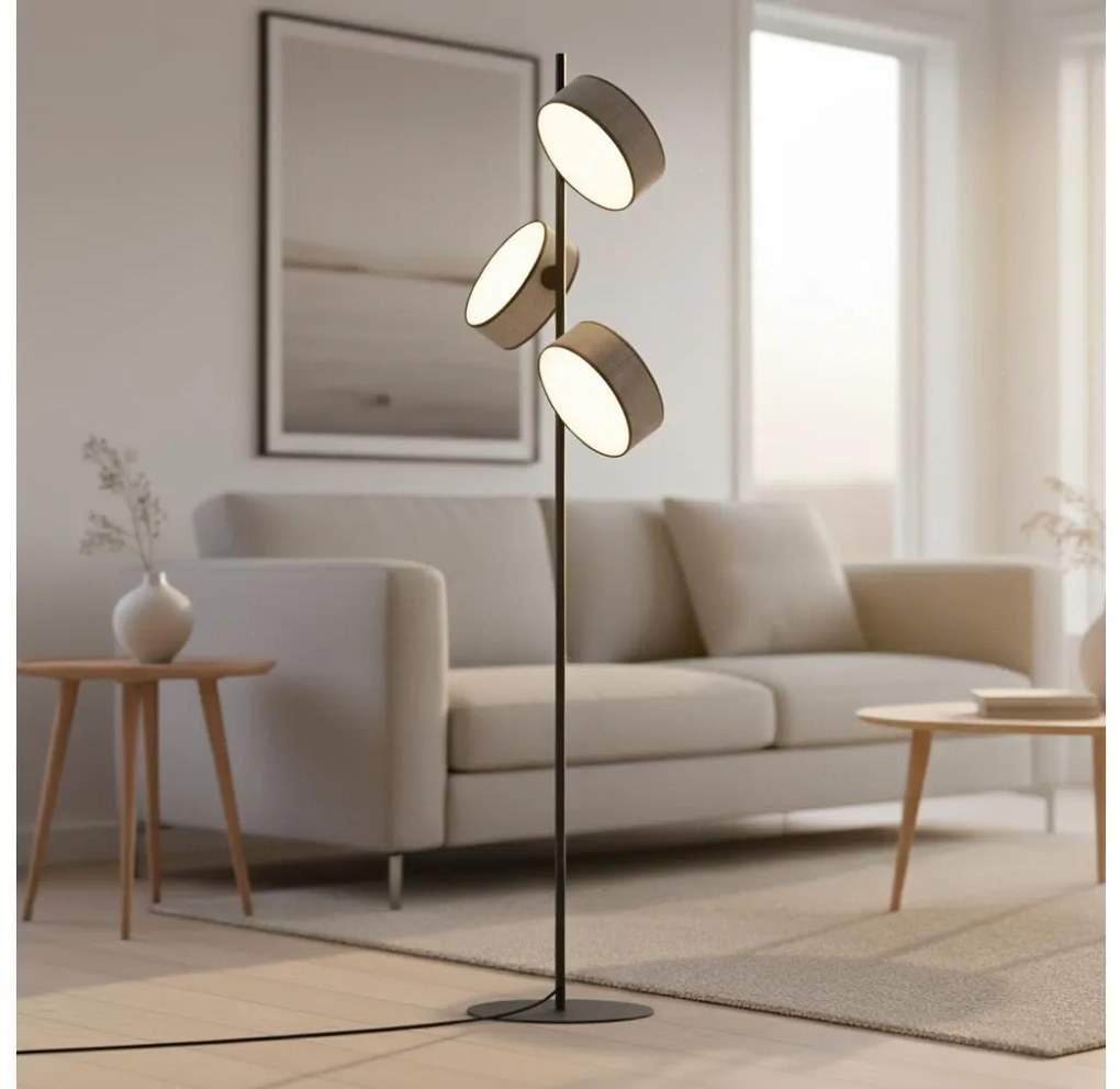 Подова лампа DRUMZ 3xE14/10W/230V сива