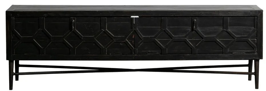 Черна маса за телевизор от рециклирано дърво 160x50x45 cm Bequest – WOOOD