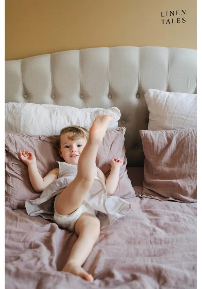 Розов/кафяв ленен чаршаф 180x260 cm Ashes of Roses – Linen Tales