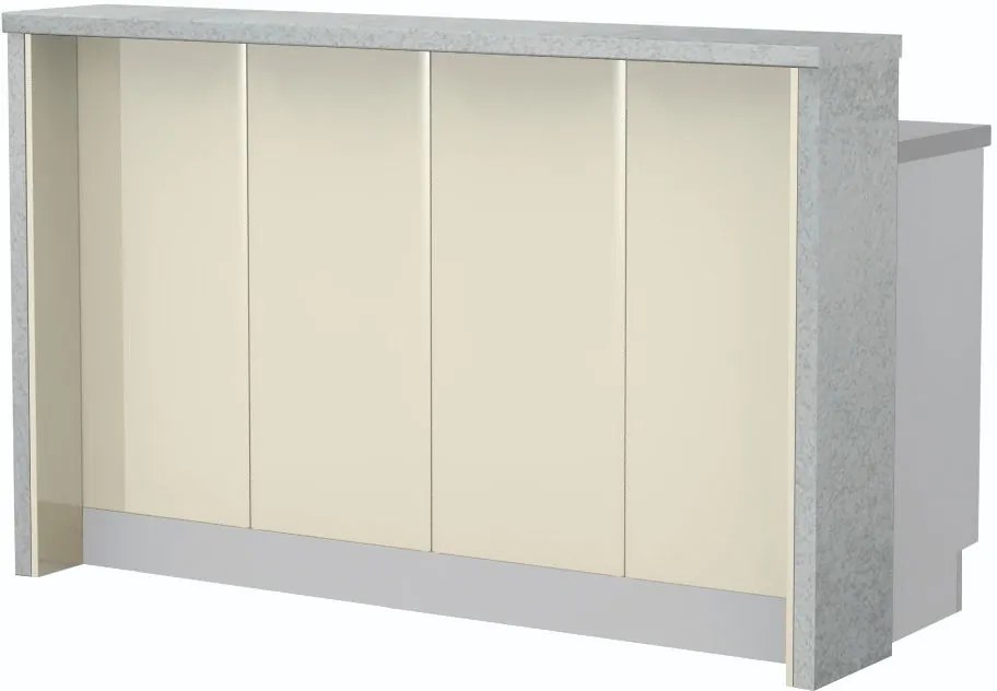 Островна кухненска пейка Modena-Length: 160 cm.-Beige-Chromix Silver