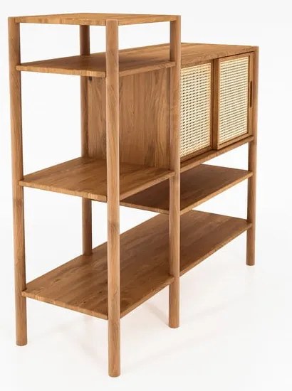 Дъбова дървена етажерка за книги 120x123 cm Pola - The Beds