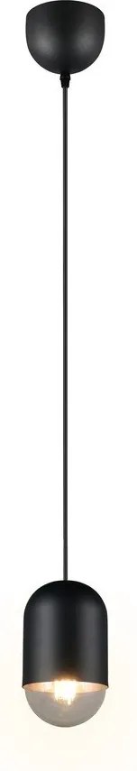 Черно метално висящо осветително тяло ø 11 cm Nara – Reality