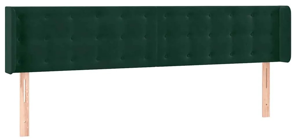 3119259 vidaXL Горна табла за легло, тъмнозелена, 163x16x78/88 см, кадифе