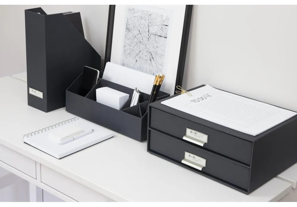 Тъмно сив органайзер за документи Viktoria - Bigso Box of Sweden