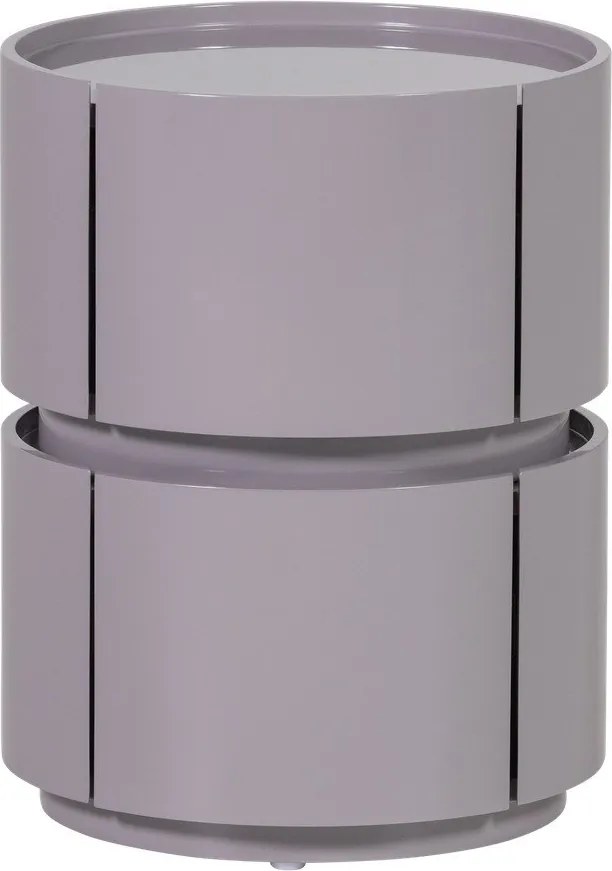 Светлосиво гланцово нощно шкафче Lunex – WOOOD