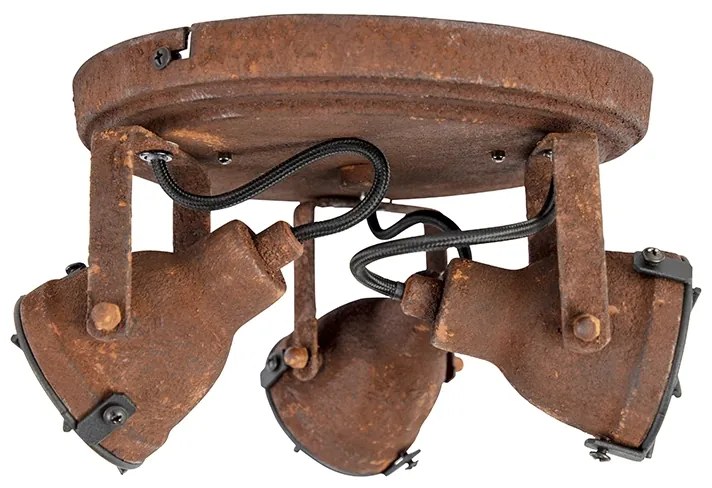 Стилна прожекционна лампа ръждяво кафява 3-светлина - Sorra