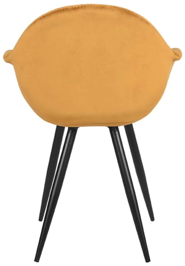 Кадифени трапезни столове в цвят горчица в комплект от 2 броя Forli - LABEL51