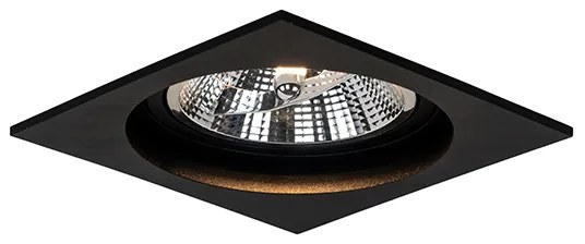 Комплект от 6 вградени квадратни регулируеми черни прожектори - Chuck 111