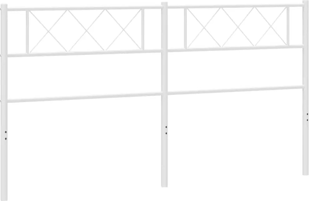 372363 vidaXL Метална резервна табла за легло, бяла, 193 см